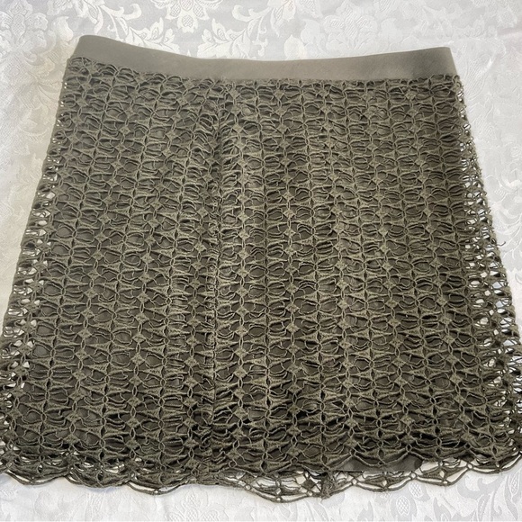 Olive Green Crochet Skirt - Picture 2 of 6